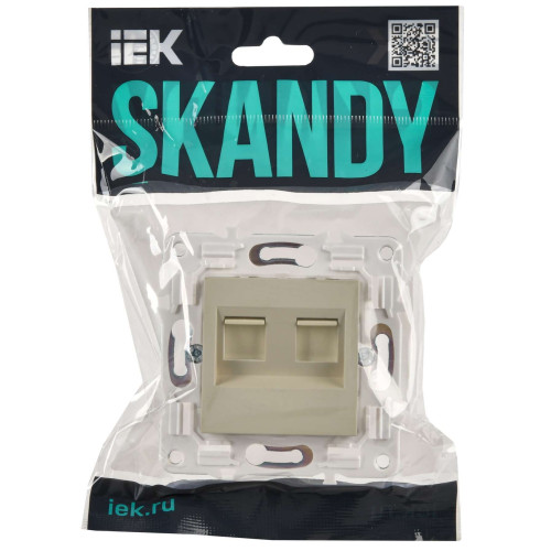 SKANDY Розетка компьютерная двойная RJ45 кат.6 SK-K04B бежевый IEK