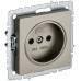 BRITE Розетка 1-местная без заземления с защитными шторками 10А РСш10-2-БрШ шампань IEK