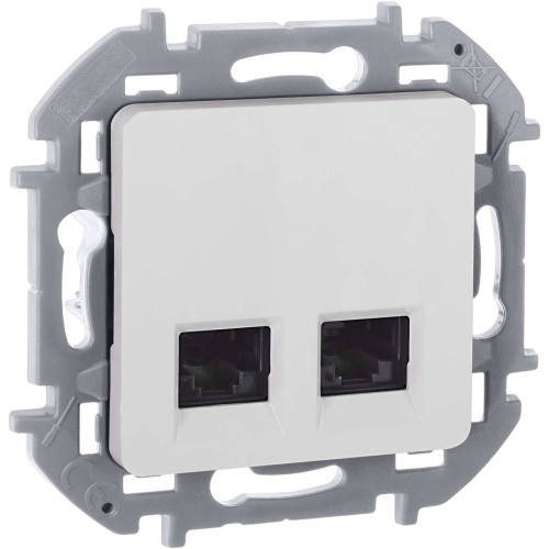 INSPIRIA Розетка компьютерная двойная RJ45 категория 6 UTP белый