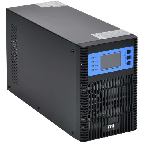 ITK ELECTRA OT ИБП однофазный онлайн 2кВА/2кВт LCD дисплей 72VDC 4хС13 без АКБ с регулируемым зарядным устройством USB EPO RS232 SNMP слот Tower