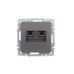 BRITE Розетка компьютерная двойная RJ45 кат.5E РК10-2-БрС сталь IEK BRITE Розетка компьютерная двойная RJ45 кат.5E РК10-2-БрС сталь IEK