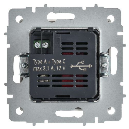 BRITE Розетка USB A+C 18Вт РЮ11-1-БрАБ арктический белый IEK
