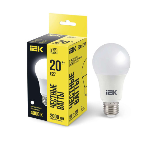 Лампа светодиодная A70 груша 20Вт 230В 4000К E27 IEK