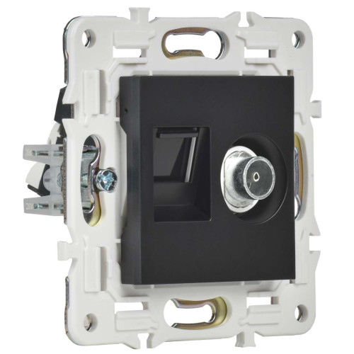 SKANDY Розетка двойная TV+RJ45 кат.5E SK-A14Bl черный IEK