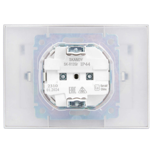 SKANDY Розетка 2-местная и крышкой 16А в сборе IP44 SK-R12Gr серый IEK