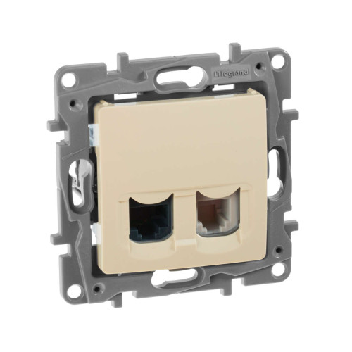 ETIKA Розетка двойная RJ11+RJ45 кат.5E UTP слоновая кость