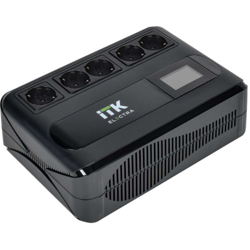 ITK ELECTRA LT5 ИБП однофазный линейно-интерактивный 800ВА/480Вт 5хSchuko LCD дисплей АКБ 1х9AH USB+USB Charge RJ45/11