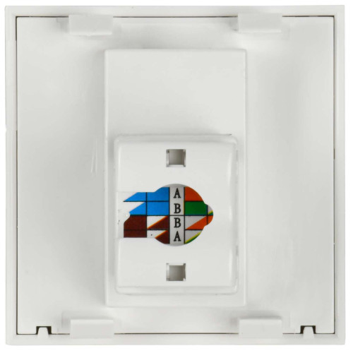 Розетка компьютерная РКИ-20-00-П RJ-45 UTP кат.5e (на 2 модуля) ПРАЙМЕР белая IEK