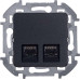 INSPIRIA Розетка компьютерная двойная RJ45 категория 5Е UTP антрацит