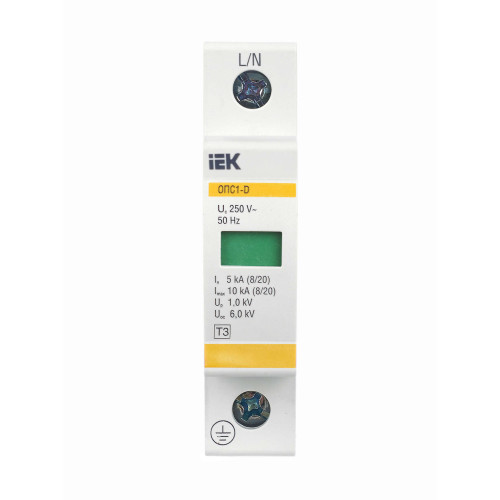 KARAT Ограничитель импульсного перенапряжения ОПС1-D 1P In=5кА Un=230В Im=10кА IEK