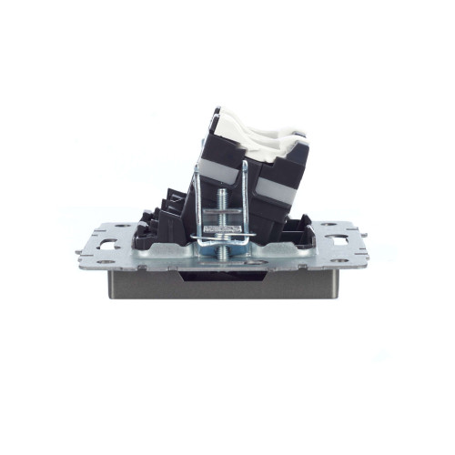 BRITE Розетка компьютерная двойная RJ45 кат.5E РК10-2-БрС сталь IEK
