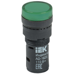 Лампа AD16DS(LED)матрица d=16мм зеленый 110В AC/DC IEK