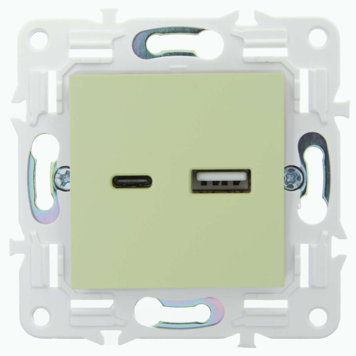 SKANDY Розетка USB A+C 18Вт SK-R13G мятный IEK