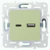 SKANDY Розетка USB A+C 18Вт SK-R13G мятный IEK