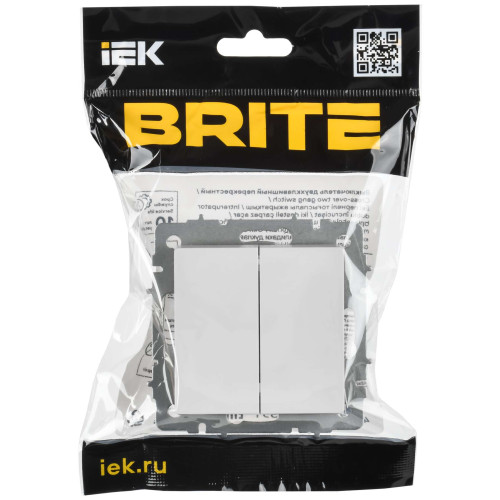 BRITE Выключатель 2-клавишный перекрестный 10А ВС10-2-3-БрБ белый IEK