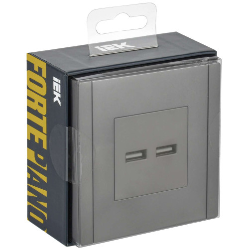 FORTE&PIANO Розетка USB A+A 3,1А FP549 сталь IEK