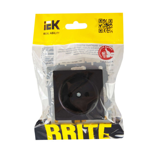 BRITE Розетка 1-местная без заземления без защитных шторок 10А РС10-1-0-БрЧ черный IEK
