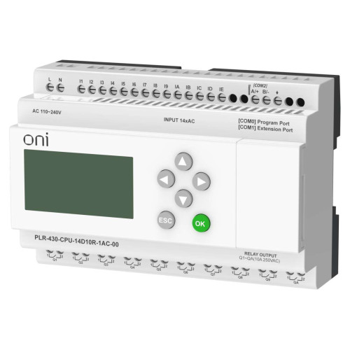 ПЛК 430 Модуль ЦПУ 14 DI 10 RO 220В AC с экраном ONI