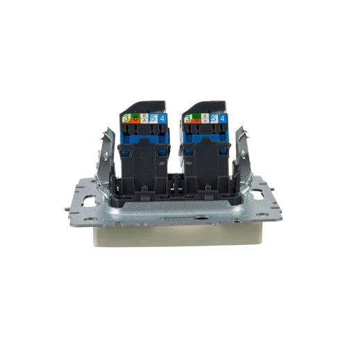 BRITE Розетка компьютерная двойная RJ45 кат.6 РК11-2-БрКр бежевый IEK