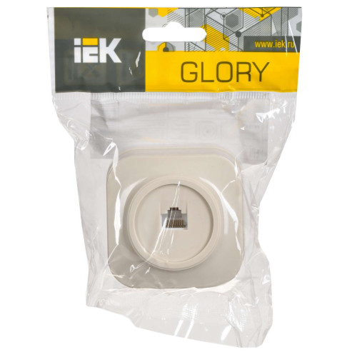 GLORY Розетка для открытой установки компьютерная RJ45 кат.5E РК10-ХК кремовый IEK
