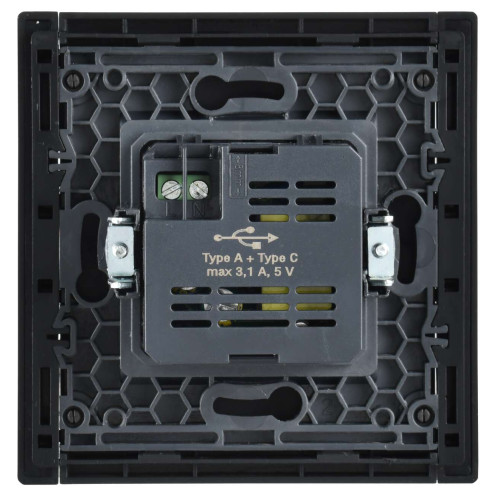 FORTE&PIANO Розетка USB A+C 3,1А FP150 черный IEK