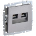 BRITE Розетка компьютерная двойная RJ45 кат.5E РК10-2-БрС сталь IEK BRITE Розетка компьютерная двойная RJ45 кат.5E РК10-2-БрС сталь IEK
