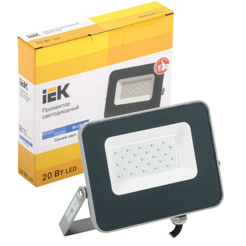 Прожектор светодиодный СДО 07-20B blue IP65 серый IEK