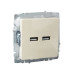 BRITE Розетка USB A+A 5В 3,1А РЮ10-1-БрКр бежевый IEK BRITE Розетка USB A+A 5В 3,1А РЮ10-1-БрКр бежевый IEK