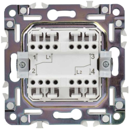 SKANDY Выключатель 2-клавишный проходной 10А SK-V05Bl черный IEK