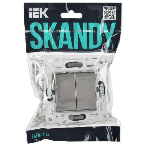 SKANDY Выключатель жалюзи 10А SK-V12N металл никель IEK
