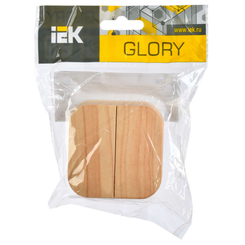 GLORY Выключатель 2-клавишный для открытой установки 10А ВС20-2-0-ХС сосна IEK