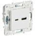 SKANDY Розетка USB A+C 18Вт SK-R13W арктический белый IEK
