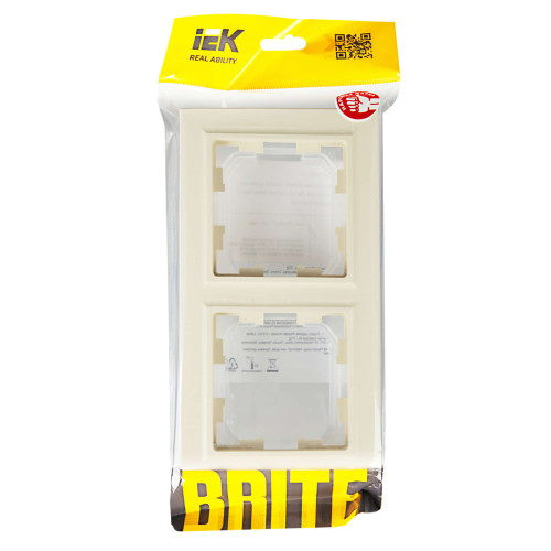 BRITE Рамка 2-местная IP44 РУ-2-БрКр-44 бежевый IEK