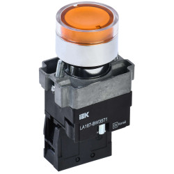 Кнопка управления LA167-BW3571 d=22мм RC 1NO с подсветкой желтая IEK
