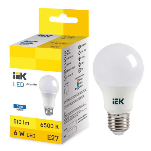 LED Bulb A60 6W 6500K E27 IEK
