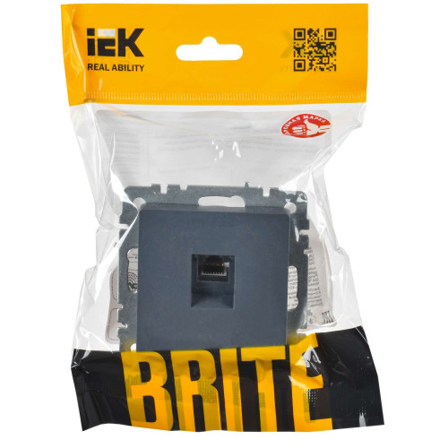 BRITE Розетка компьютерная RJ45 кат.6 РК11-БрМ маренго IEK