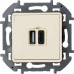 INSPIRIA Зарядное устройство USB А+С 3000мА 5Вслоновая кость