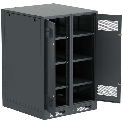 ITK LINEA B Шкаф (пустой) 1350х900х950мм двустворчатая металлическая дверь черный