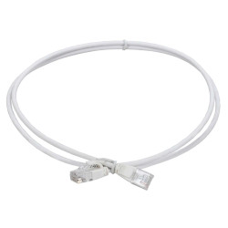ITK Коммутационный шнур (патч-корд) кат.5E UTP LSZH 1,5м slim колпачок с язычком белый