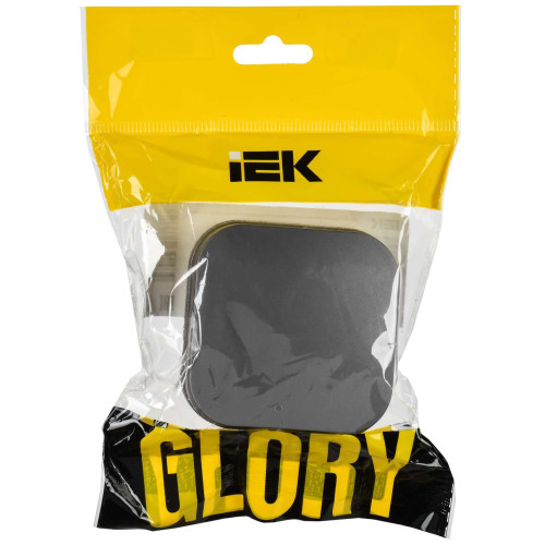 GLORY Выключатель 1-клавишный для открытой установки 10А ВС20-1-0-ХСм сталь матовый IEK