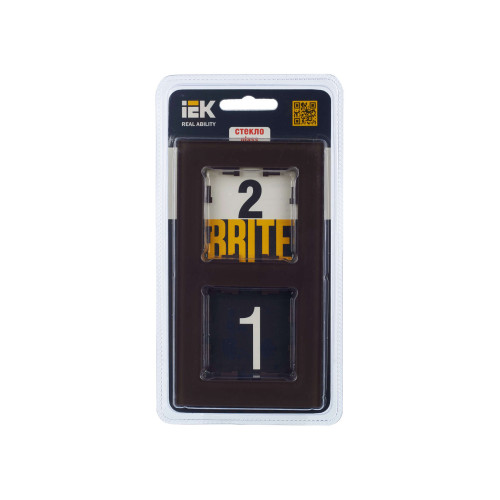 BRITE Рамка 2 -местная РУ-2-2-БрТБ стекло темная бронза IEK