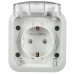 TORS Розетка 1-местная заземляющим контактом и крышкой 16А IP55 TS320 белый IEK