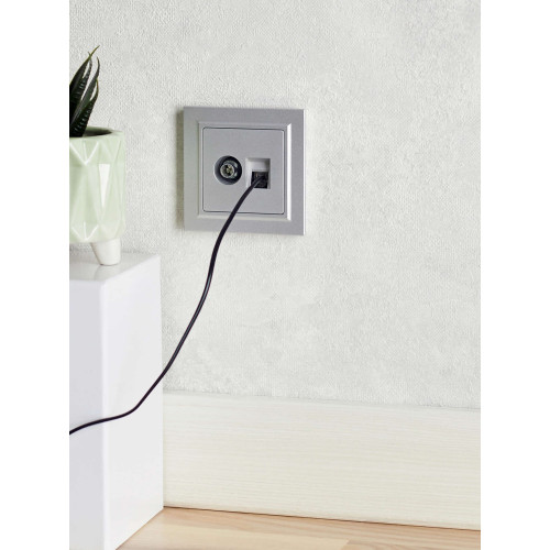 BRITE Розетка двойная TV+RJ45 кат.5E РТВ/РК12-БрА алюминий IEK