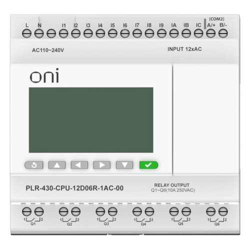 ПЛК 430 Модуль ЦПУ 12 DI 6 RO 220В AC с экраном ONI